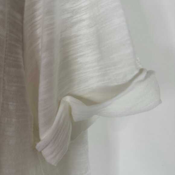 NWT Vince. White Boat Neck Short Sleeve Cotton Roll Sleeve T-Shirt Sz L MSRP $69 - Picture 7 of 15